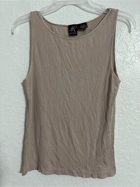 Lynn Ritchie Silver Size Medium Ribbed Sleeveless Beige # 603